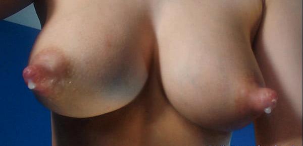  Nipple play from young mom. Her tits start melting with sweet milk. www.myclearsky.livemyclearsky